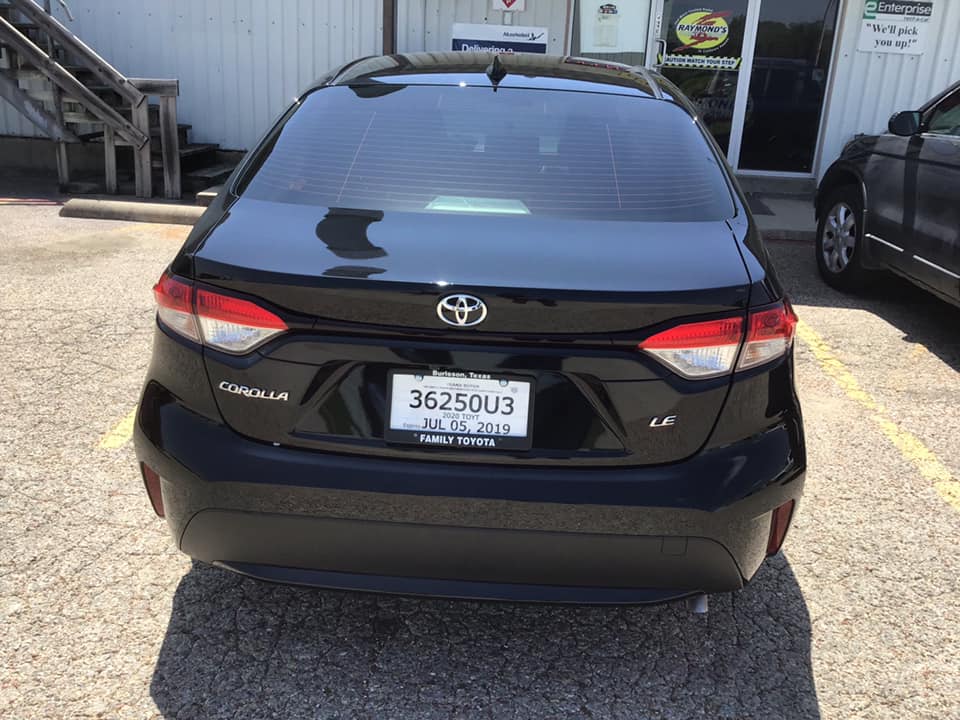 Toyota Corolla after body work and paint match at Raymond's Paint & Body, Crowley TX
