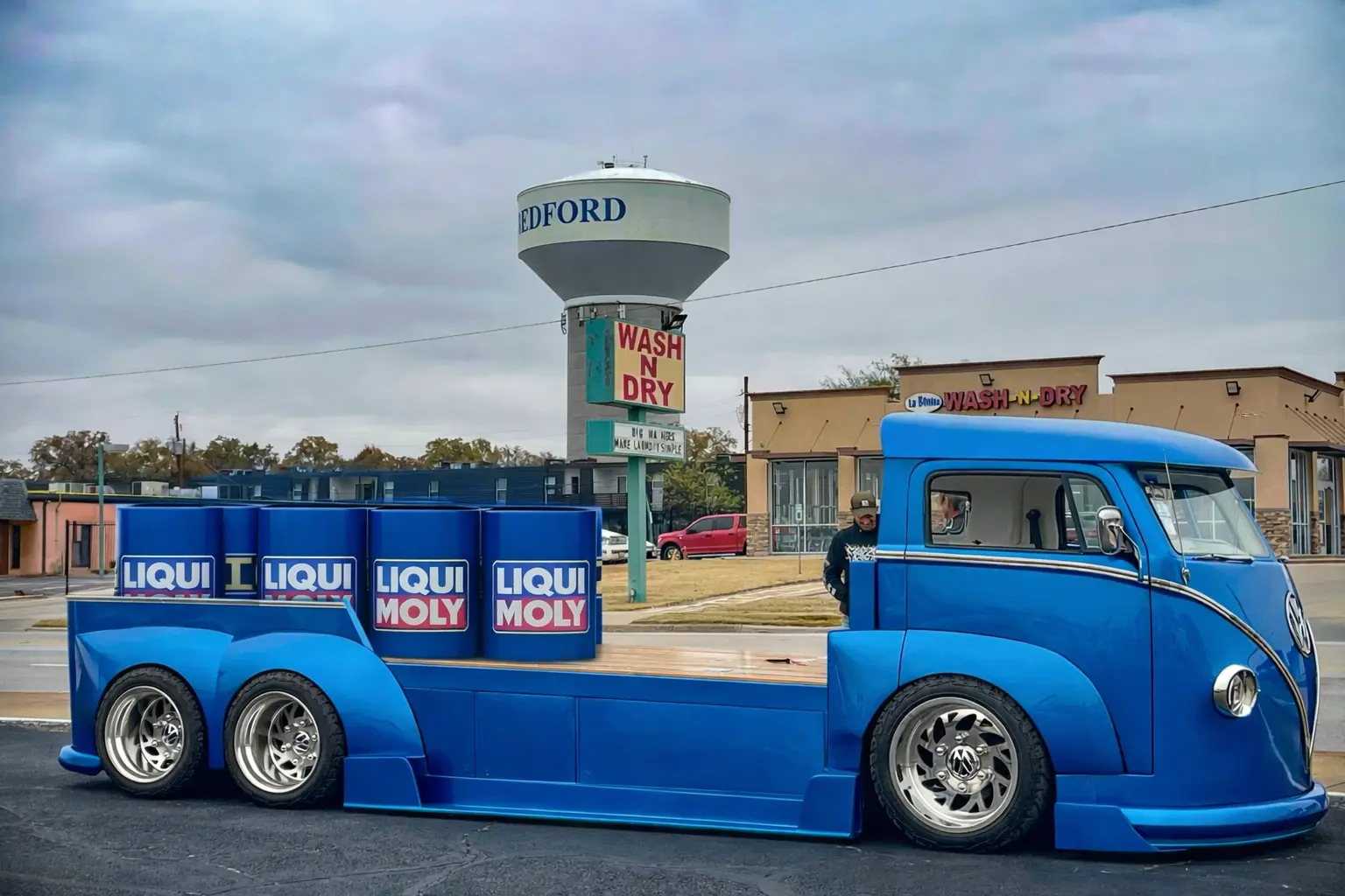 Custom VW hauler displayed with Liqui Moly branding